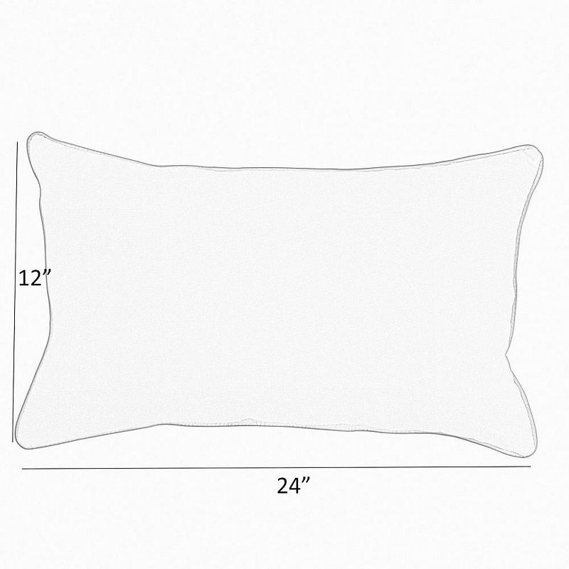 Sunbrella 2pk 6&#34; x 24&#34; x 12&#34; Cabana Classic Lumbar Outdoor Throw Pillows Black/White, 3 of 7