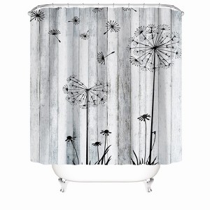 Black Dandelion Shower Curtains for Bathroom Waterproof Fabric Bath Curtain Durable Soft Stylish Bathroom Decor 72x72 Inch - 1 of 1