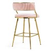NicBex Corduroy Bar Stools Set of 2,26" Counter Stools with Gold Chrome Base,Stool Chairs with Backrest,Barstools for Kitchen Island & Bar - 4 of 4