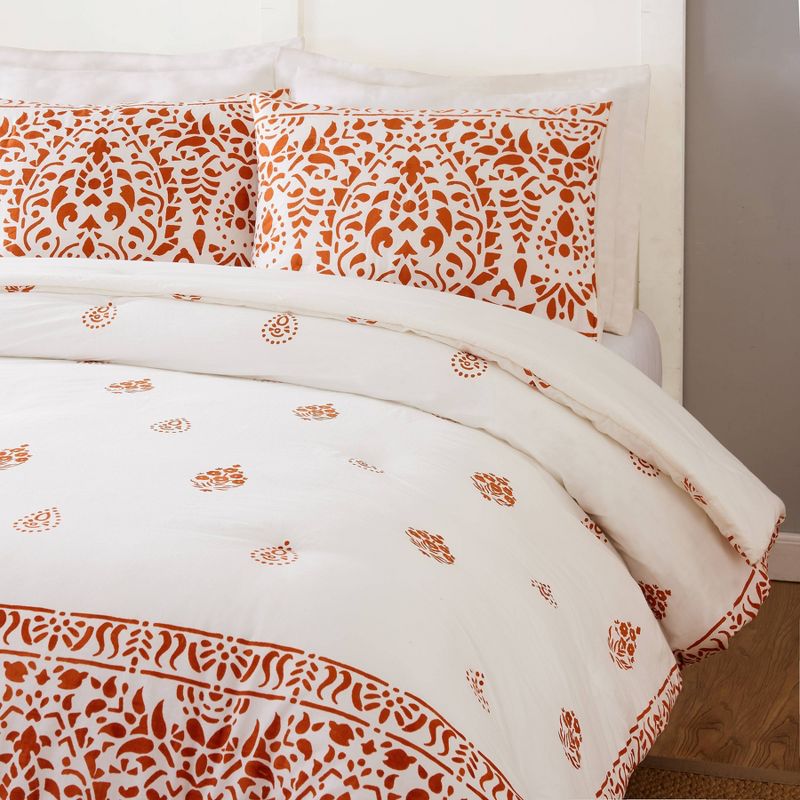 3pc Paloma Comforter Set Orange/White - Laurel & Mayfair, 5 of 10