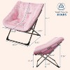 Rabbit Fur Saucer Chair - Foldable Plush Lounge w/ Metal Frame for All Ages | Cozy Lazy Sofa for Bedroom, Dorm & Living Room - 2 of 4