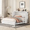 VYNXARIA Upgrade Your Space with This Queen Size White Murphy Wall Bed: Drawer, Sockets, USB & Pulley Ease - 3 of 4