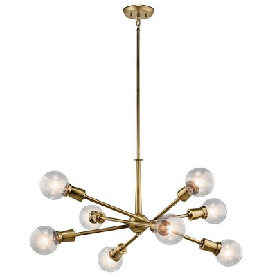 Modern Brass 30" Sputnik Chandelier with Adjustable Arms