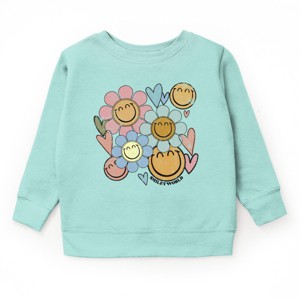 The Juniper Shop SmileyWorld Flower Smiley Face Youth Sweatshirt - XS - Seafoam - 1 of 4