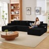 Aukfa 133" U-Shaped Oversized Sectional Sofa,Corduroy Cloud Couchs Comfy Cloud Couch Flexible Modular Sectional Sofa - 3 of 4