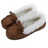 Jessica Simpson Girl's Micro-Suede Moccasin Slipper with Bow - 3 of 4
