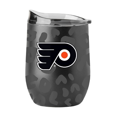 NHL Philadelphia Flyers 16oz Leopard Powder Coat Curved Beverage Can - Black