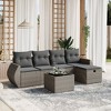 vidaXL Garden Sofa Set Grey PE Rattan, Tempered Glass, Powder-Coated Steel - 2 of 4