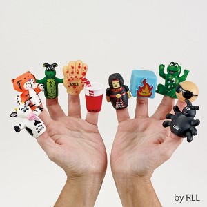 Rite Lite 10ct Passover Plague Vinyl Finger Puppets 9" - Black/Green - 1 of 3