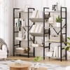 GustoWave Display Shelves, Triple Wide 4 Tier Book Shelf, Industrial Retro Style Large Open Bookshelf, Wide Book Shelf with Metal Frame - 4 of 4