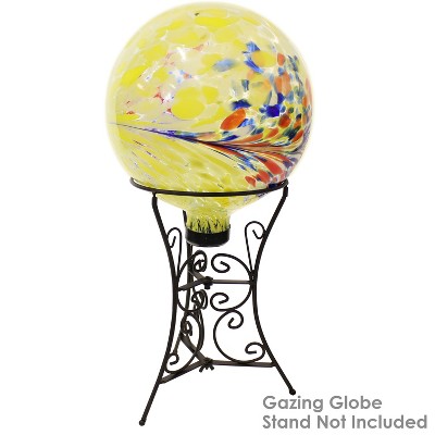 Bright Summer Burst Yellow and Red Glass Gazing Globe Set