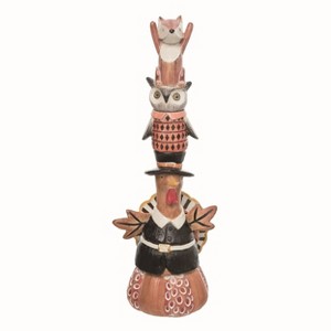 Transpac Resin 12.5 in. Multicolor Autumn Elegant Stacked Critters Decor - 1 of 2