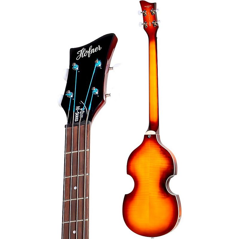 Hofner Ignition Series Left-Handed Short-Scale Violin Bass Sunburst, 4 of 7