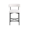 Meridian Furniture,Rivage Cream Durable Linen Textured Fabric Stool, Set of 2 - 3 of 4