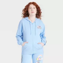 Women's Hello Kitty and Pusheen Graphic Zip-Up Sweatshirt - Blue