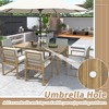 JUJABU Outdoor Dining Table and Chair Set with Removable Cushions for Patio, Backyard, Garden, Light Teak - 4 of 4