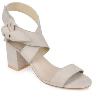 Journee Signature Womens Genuine Leather Hether Hook and Loop Block Heel Sandals - 1 of 4