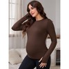 INSPIRE CHIC Women's Maternity Long Sleeve T-shirts Crew Neck Yoga Blouse Pregnancy Tee Clothes - 2 of 4