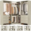 Aheaplus Set of 3 Freestanding Corner Closet System, Space-saving Closet Organizer  with Drawers and Hanging Rods - 2 of 4