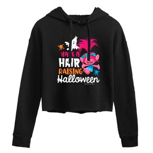 Women's - Trolls - Have A Hair Raising Halloween Poppy Cropped Graphic Hoodie - 1 of 3