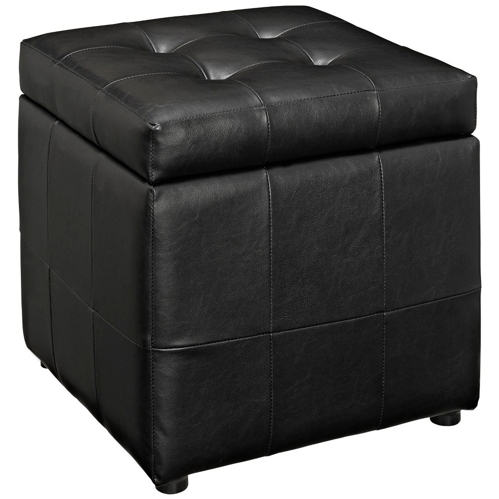 Photos - Pouffe / Bench Modway Volt Storage Upholstered Vinyl Ottoman Black  