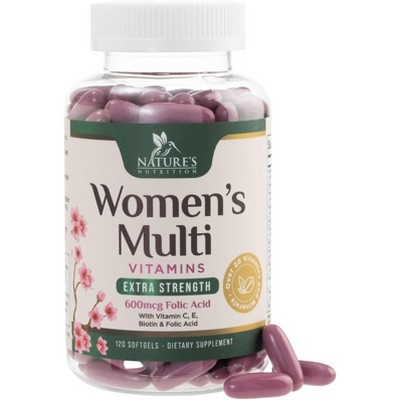 Multivitamin for Women with Iron - Daily Vitamins for Women's Immune Support - 120 Count