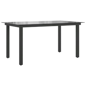 vidaXL Garden Dining Table Black Aluminum Medium Durable - 1 of 2