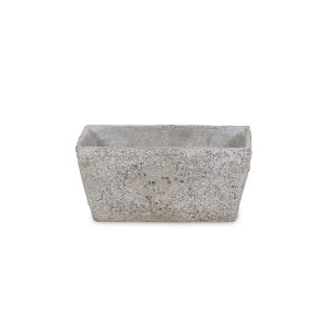 HomeRoots 9" Gray Speckle Glaze Cement Indoor Outdoor Rectangular Pot Planter - 1 of 4