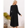 INSPIRE CHIC Women's Nursing Breastfeeding Dress Zip Front Tiered Long Sleeve Maxi Round Neck Pleated Maternity Pregnancy - 4 of 4