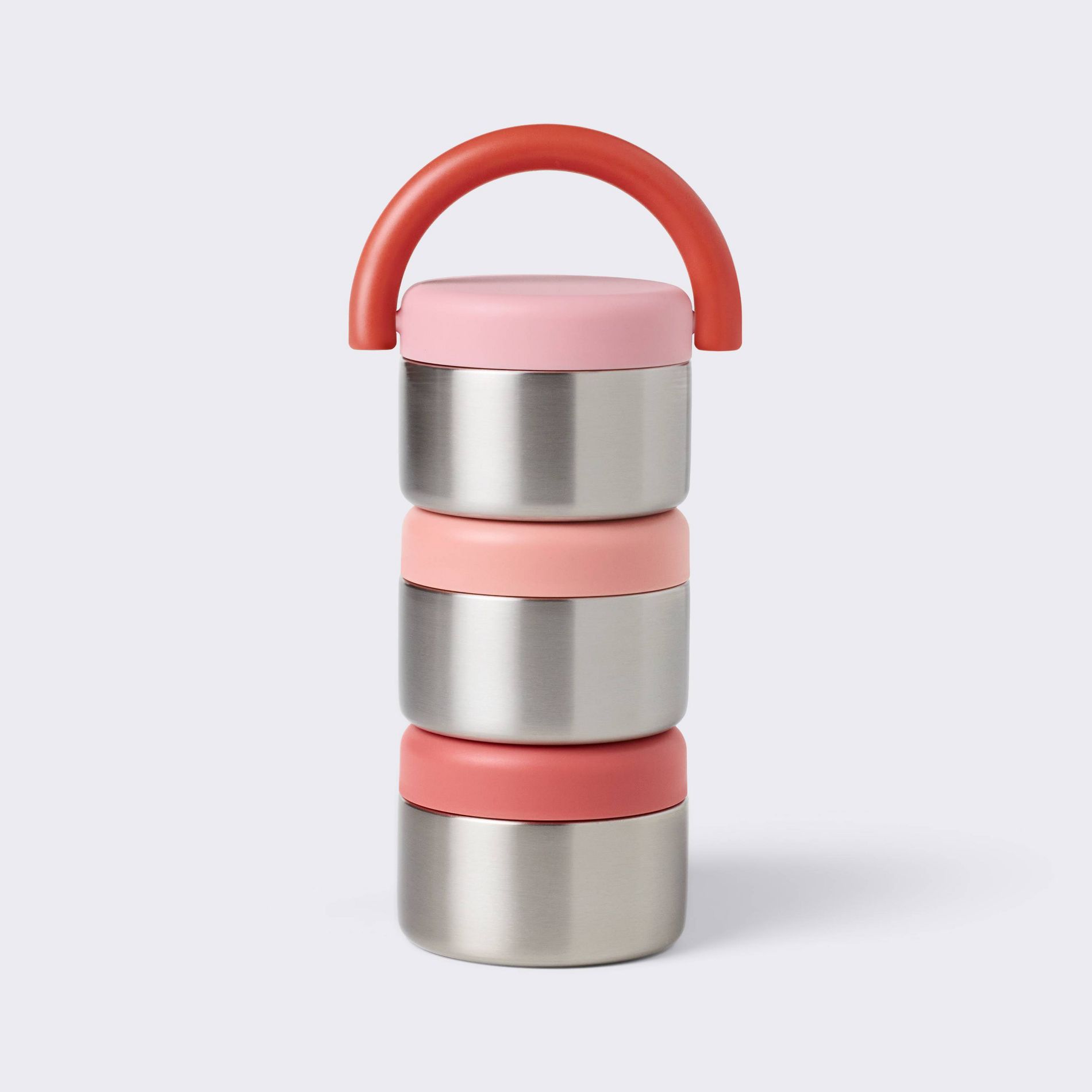 5 fl oz 3pc Stacking Snacker Food Storage Cups - Pink - Cloud Island™