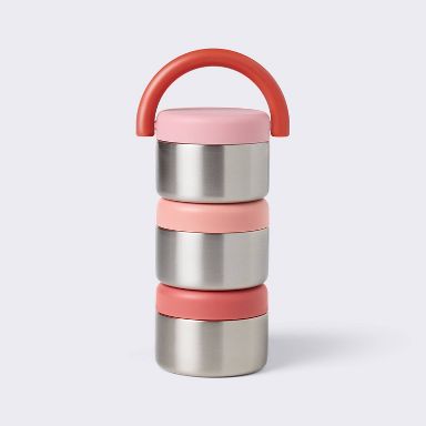 5 fl oz 3pc Stacking Snacker Food Storage Cups - Pink - Cloud Island™