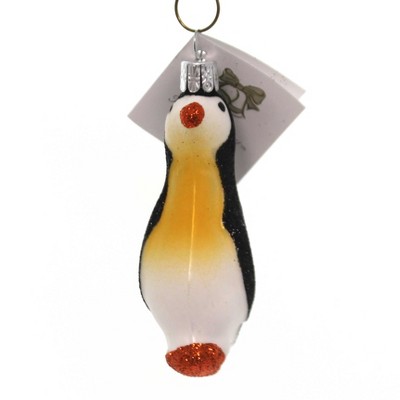 Golden Bell Collection 3.5 Inch Penguin Black Glitter Christmas Ornament Bird Tree Ornaments