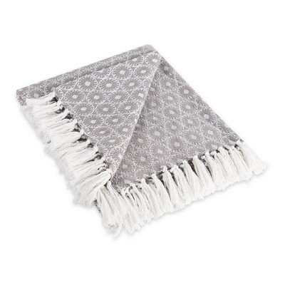 50"x60" Malachite Throw Blanket Gray - Design Imports: Cotton, Lightweight, Machine Washable