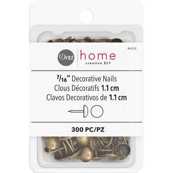 Dritz 7/16" 300ct Home Smooth Decorative Nails Antique Brass