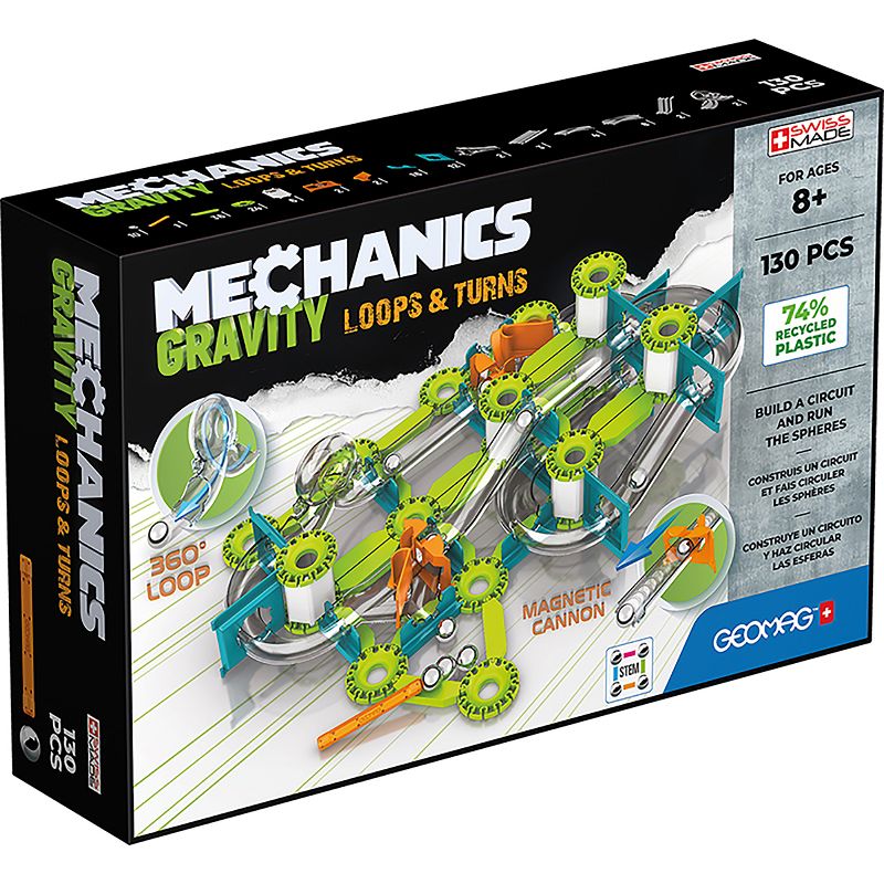 Geomag Mechanics Gravity Loops & Turns Recycled, 130 Pieces, 1 of 5