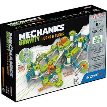 Geomag Mechanics Gravity Loops & Turns Recycled, 130 Pieces