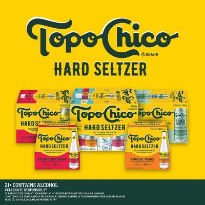 Topo Chico Hard Seltzer Strawberry Guava Flavored Beverage - 24 fl oz Single Can