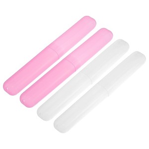 Unique Bargains Plastic Lightweight Traveling Toothbrush Holders Case 7.48"x1.06" 4 Pcs - 1 of 4