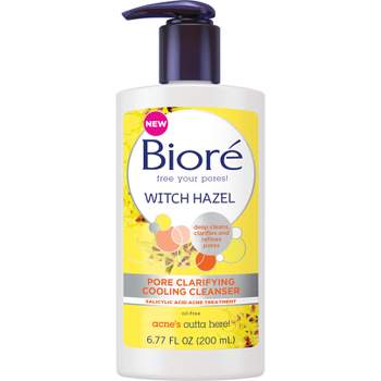 Biore Witch Hazel Pore Clarifying Cooling Cleanser, Acne Face Wash, 2% Salicylic Acid Cleanser - 6.77 fl oz