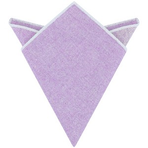 INSPIRE CHIC Men's Woolen blend Embroidered trim Solid Pocket Squares - 1 of 4