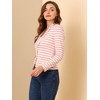 INSPIRE CHIC Women's Notched Collar Long Sleeve Button Front Striped Blazer - 4 of 4