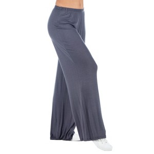 24seven Comfort Apparel Comfortable Solid Color Palazzo Lounge Pants - 1 of 3