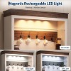 72" Coffee Bar Cabinet with LED Light,Farmhouse Tall Coffee Bar Hutch, Large Buffet Cabinet with Glass Shelf,Black - 2 of 4