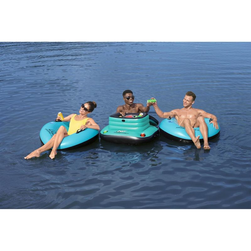 Bestway Hydro-Force Glacial Sport 9.43 Gallon Vinyl Inflatable Floating Cooler with Integrated Cupholders for Pools, Beaches, and Lakes, Teal, 6 of 8