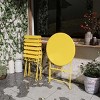 SEVOBAL 3-Piece Set Folding Bistro Table and Chairs Weather Resistant Conversation for Bistro Balcony Porch Yard Garden Indoor, Yellow, 38.3"*24"*6.7" - 2 of 4