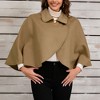 Ladies' Short Cape Style Wool Imitating Coat - 2 of 4