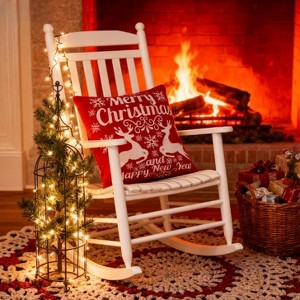 YOOCOZZ Christmas Trendy Decoration Household Supplies & Décor, Blankets & Pillows-Merry Christmas Cheer Jacquard Machine Woven Throw Pillow-24X24"in - 1 of 4