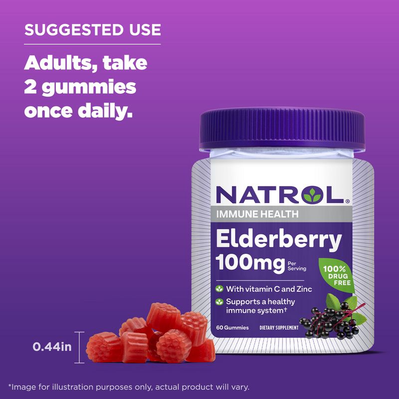 Natrol Elderberry 100mg Immune Health Gummy - 60ct, 6 of 11