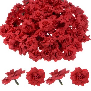 Unique Bargains Silk Rose Artificial Flower Heads Bouquet Decor - 1 of 4