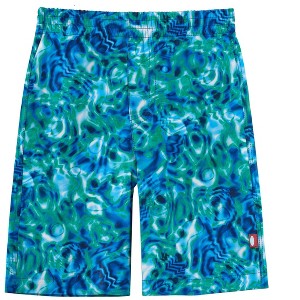 City Threads USA-Made Boys UPF 50+ Recycled Polyester Soft Stretch Below the Knee Printed Swim Board Shorts - 1 of 4